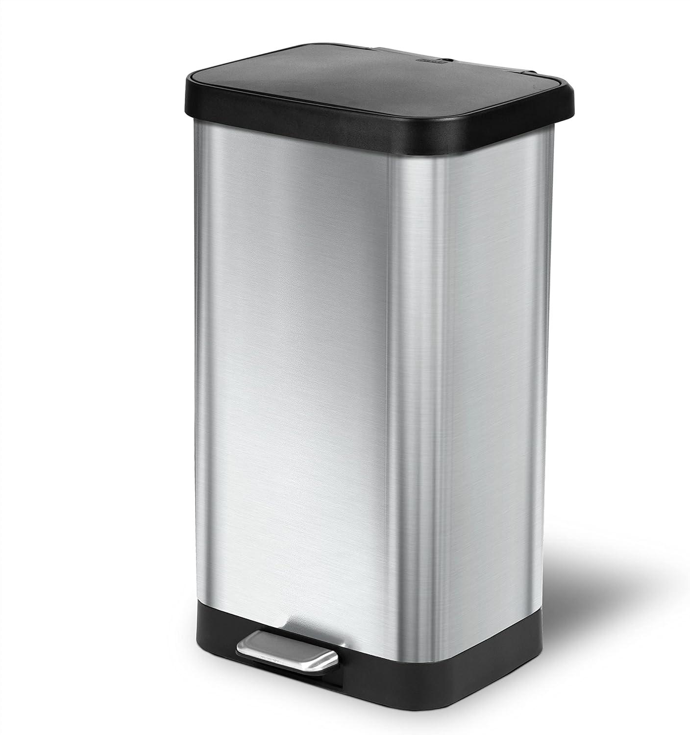 Glad 20 Gallon Stainless Steel Step on Kitchen Trash Can