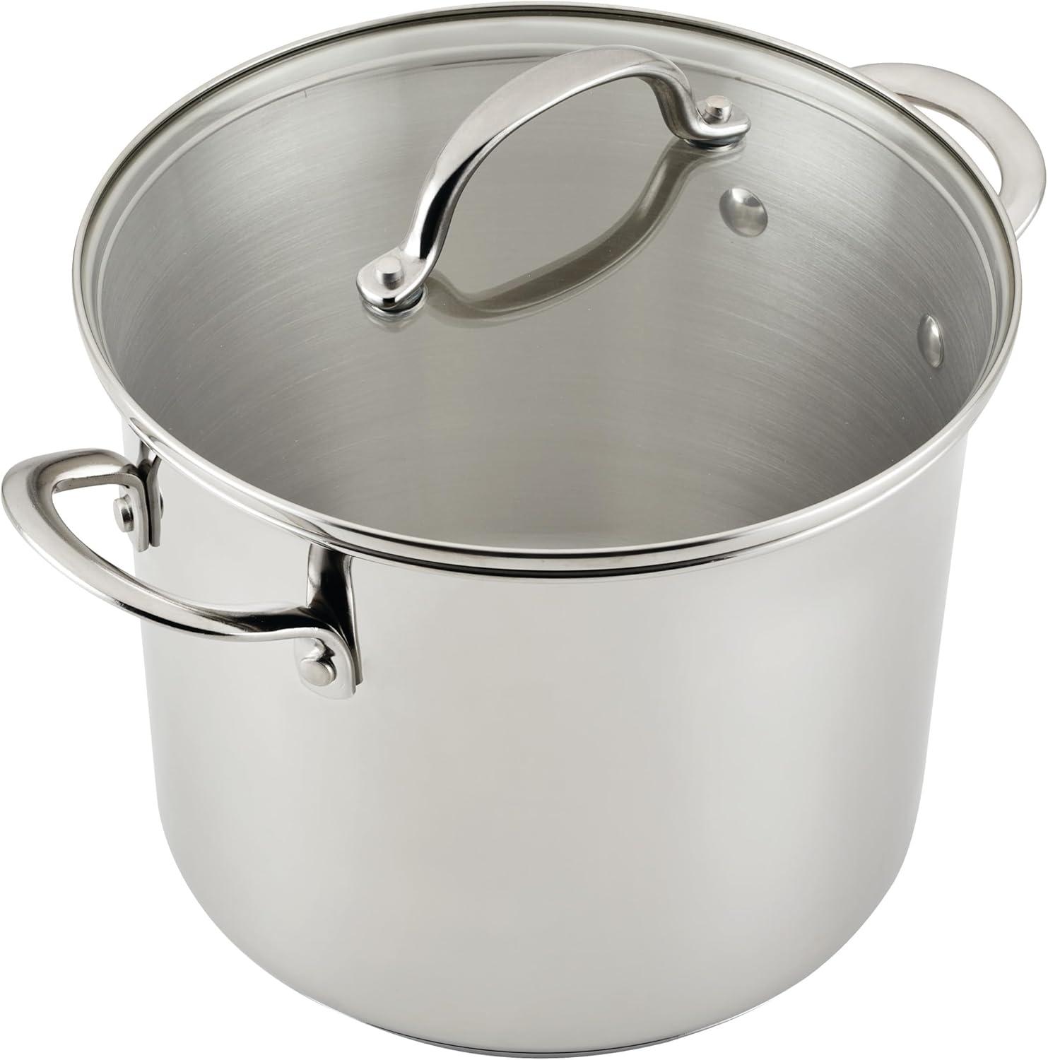 Farberware Farberware Millennium Stainless Steel Cookware Pots and Pans Set, 10 Piece, Silver