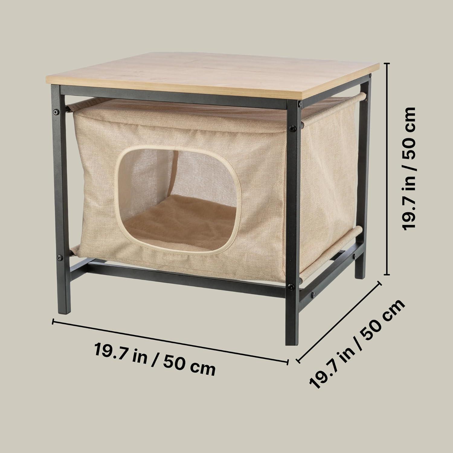 TRIXIE TRIXIE Emmie Indoor Cat Condo, Cat Bed Side Table & Nightstand, Cat Hideaway Cave with Cozy Cushion