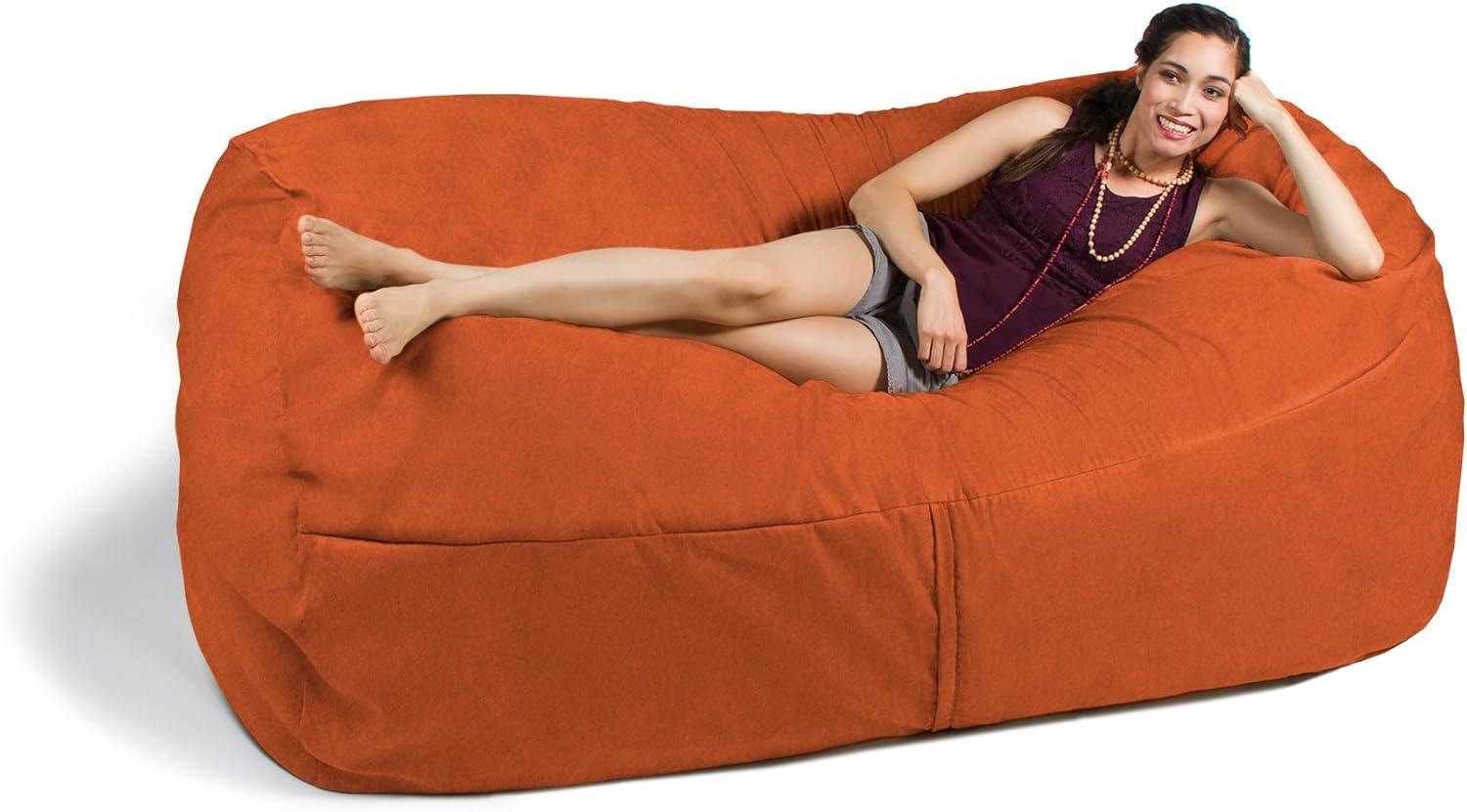 Jaxx 7 Foot Giant Bean Bag Sofa, Mandarin