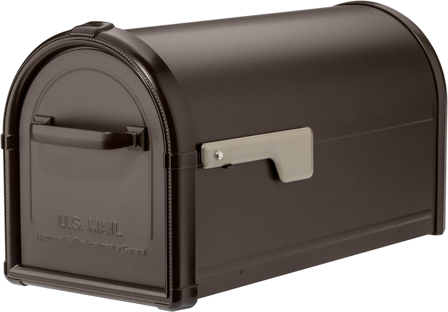 Architectural Mailboxes  Hillsborough Post Mount Mailbox - Rubbed Bronze - Large