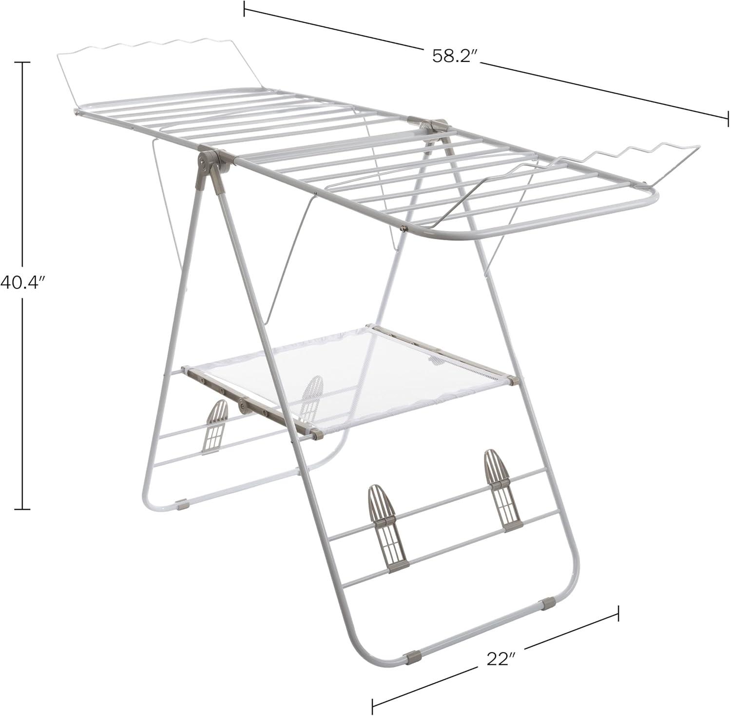 Clothes Drying Rack - Indoor/Outdoor Portable Laundry Rack for Clothing, Towels, Shoes and More - Collapsible Clothes Stand by Everyday Home (White)