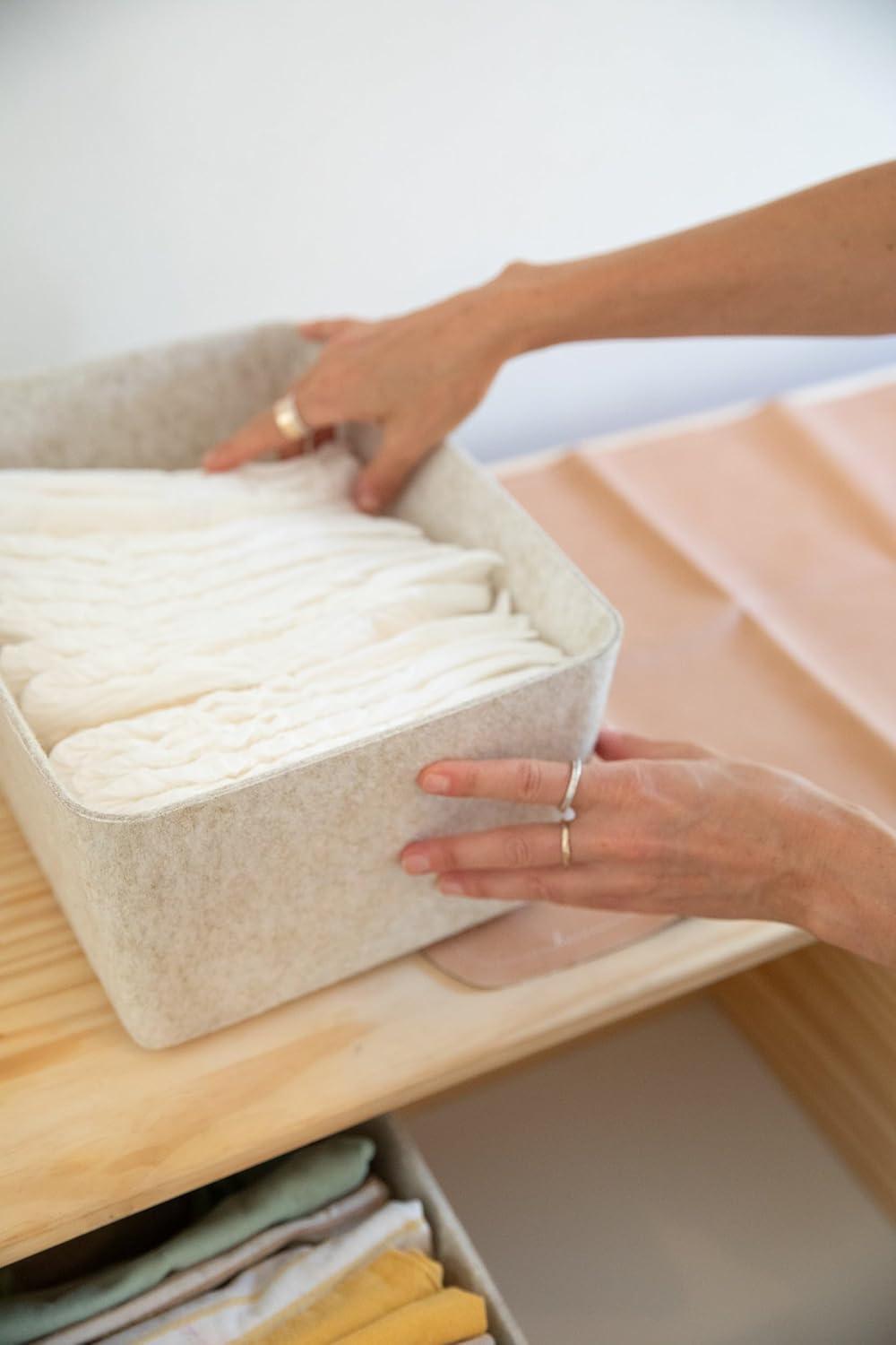 SortJoy Wide Stone Sculpted Storage Bin
