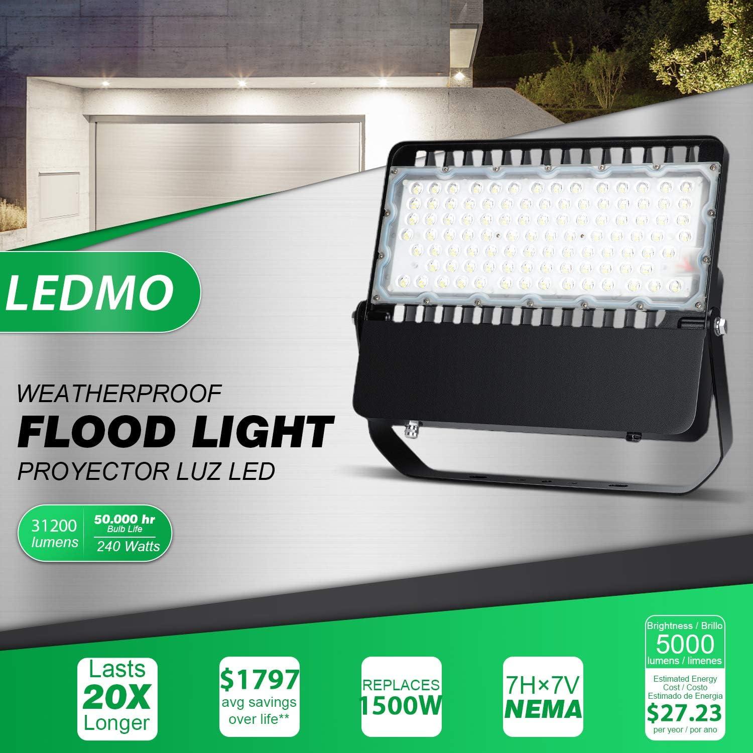 High-Brightness Black Aluminum 240W LED Flood Light