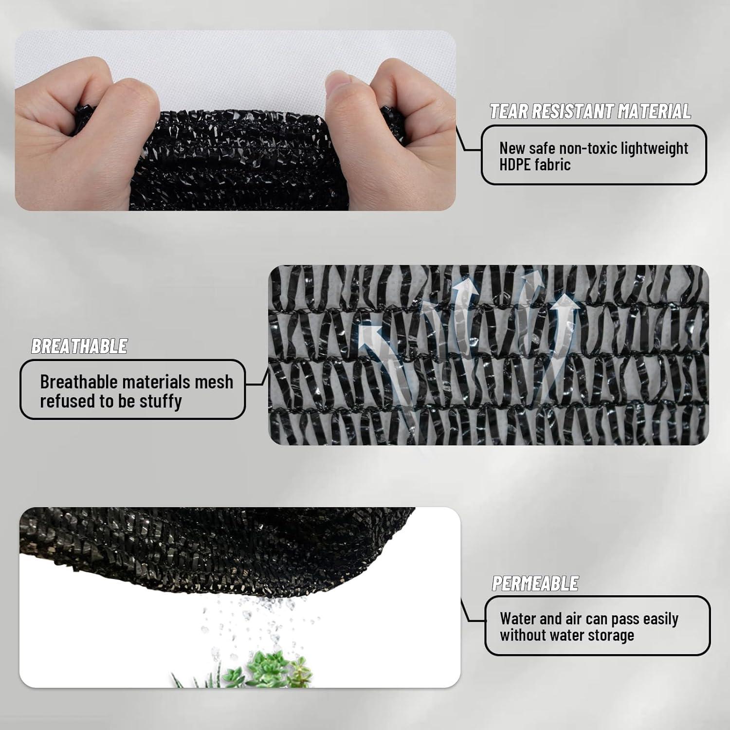 Shade Cloth Sunblock Mesh Cover Taped Edge with Grommets