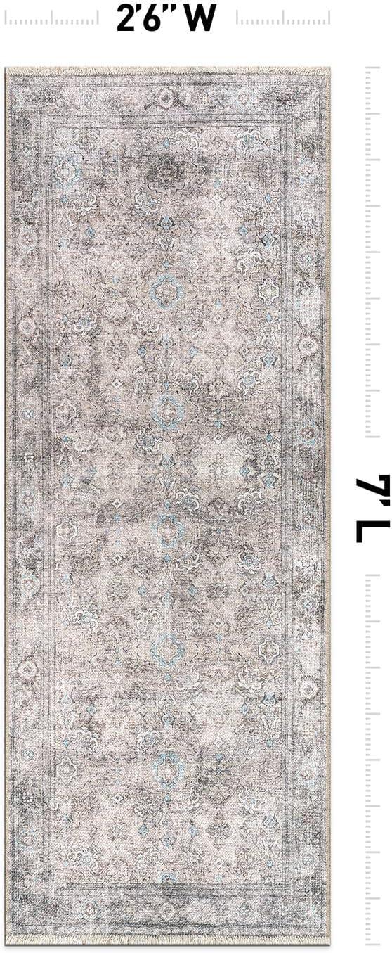 World Rug Gallery Transitional Distressed Vintage Machine Washable Area Rug