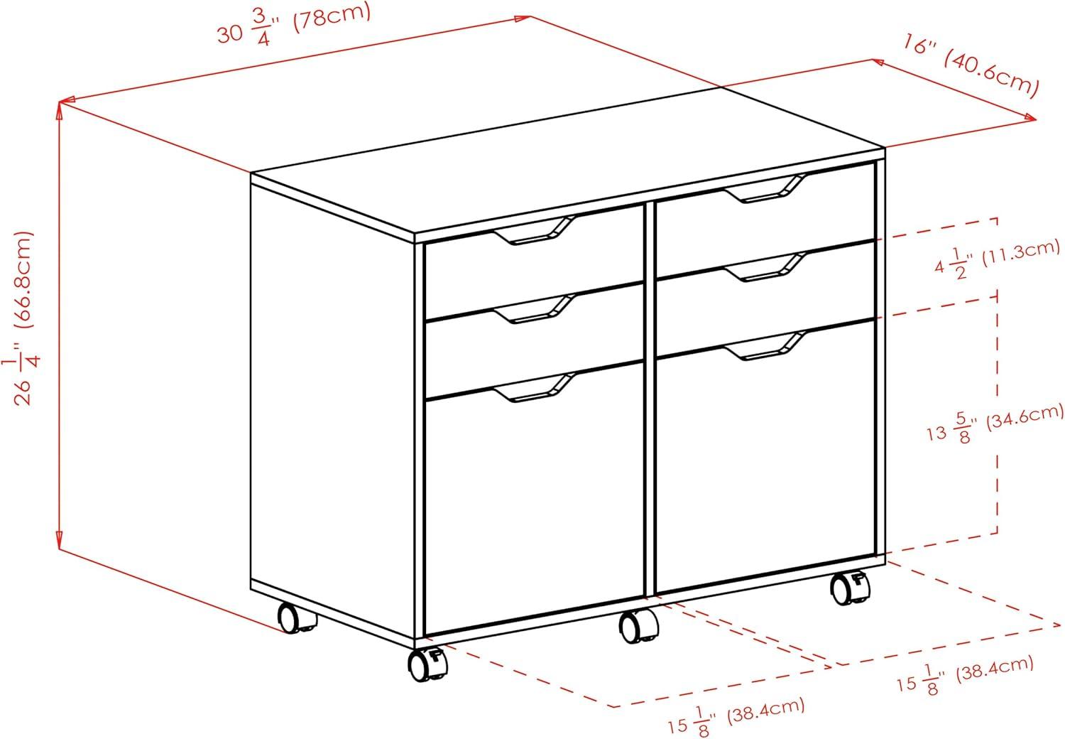 Halifax 2 Sections Mobile Storage Cabinet - Winsome