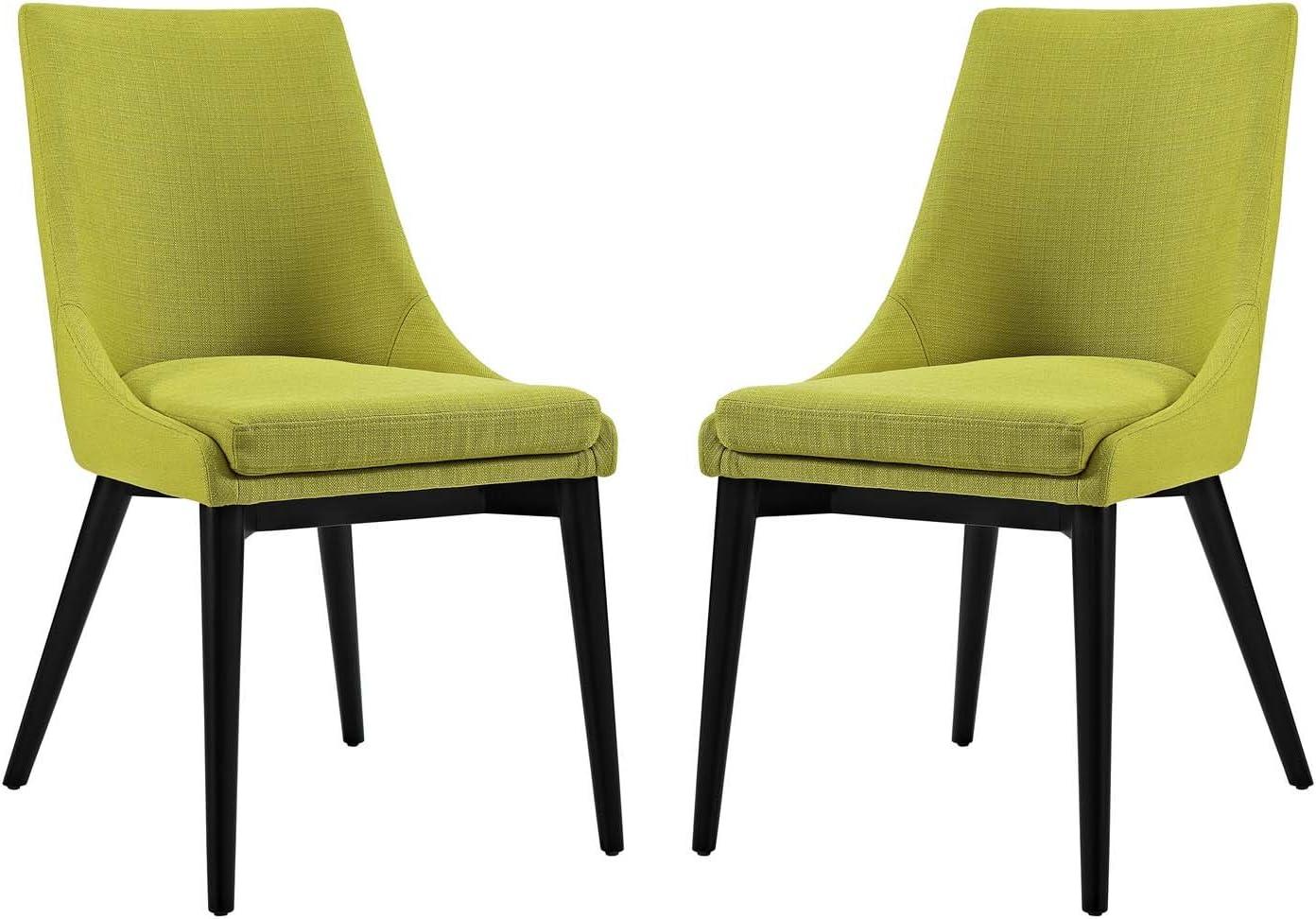 Wheatgrass Upholstered Side Chair with Black Wood Legs