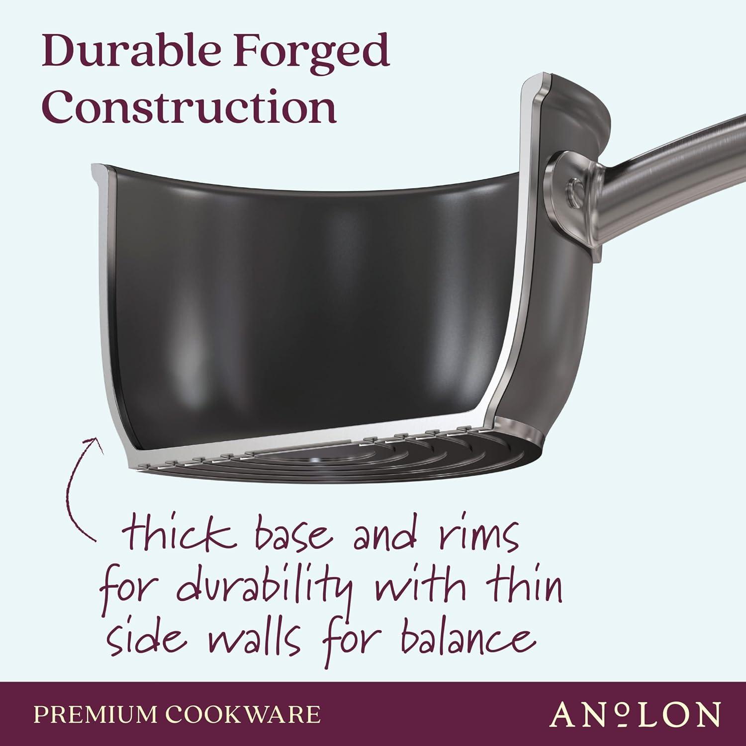 Anolon Accolade 12.25" Forged Hard-Anodized Nonstick Frying Pan with Lid