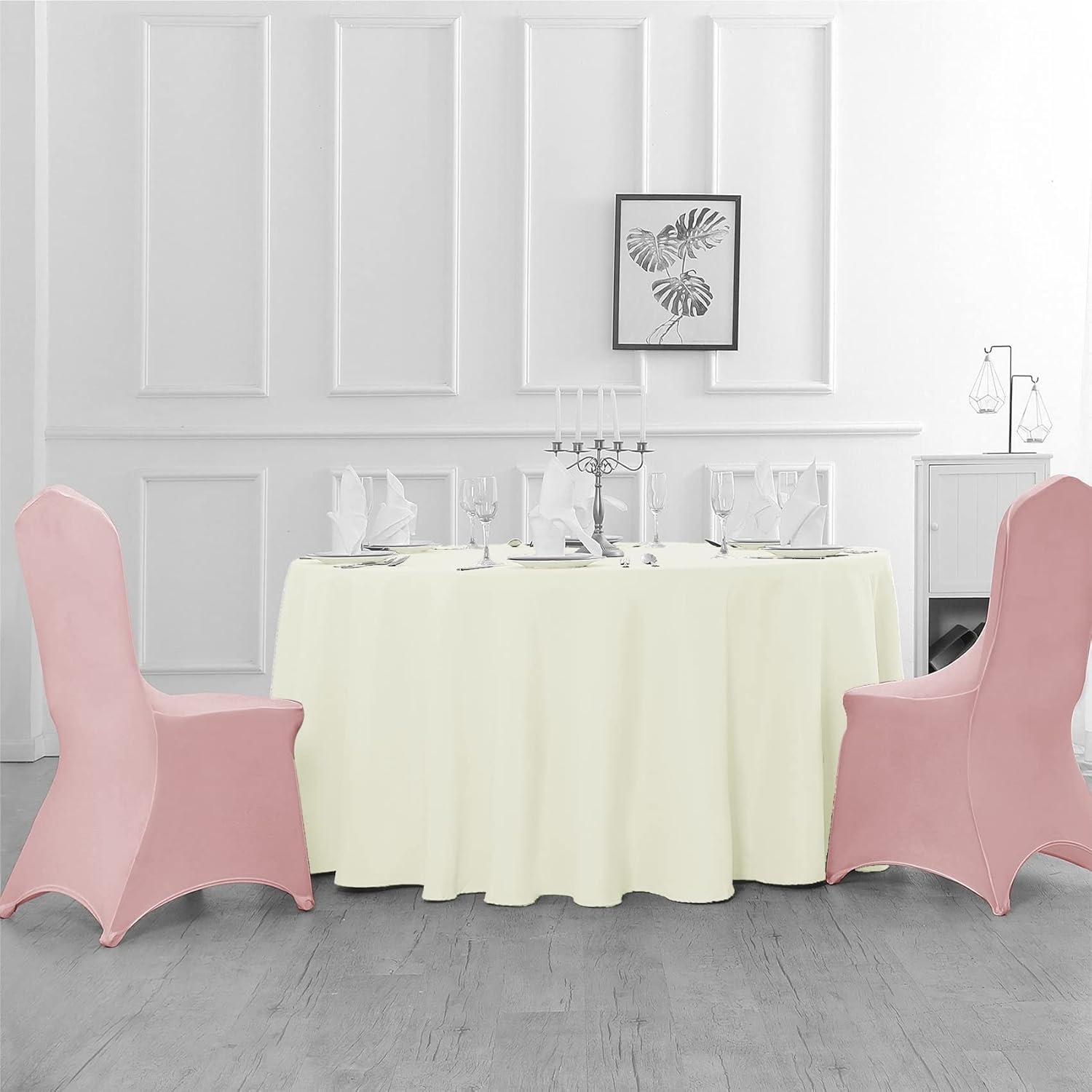 Craft & Party Polyester Tablecloth 120" Round (Ivory)