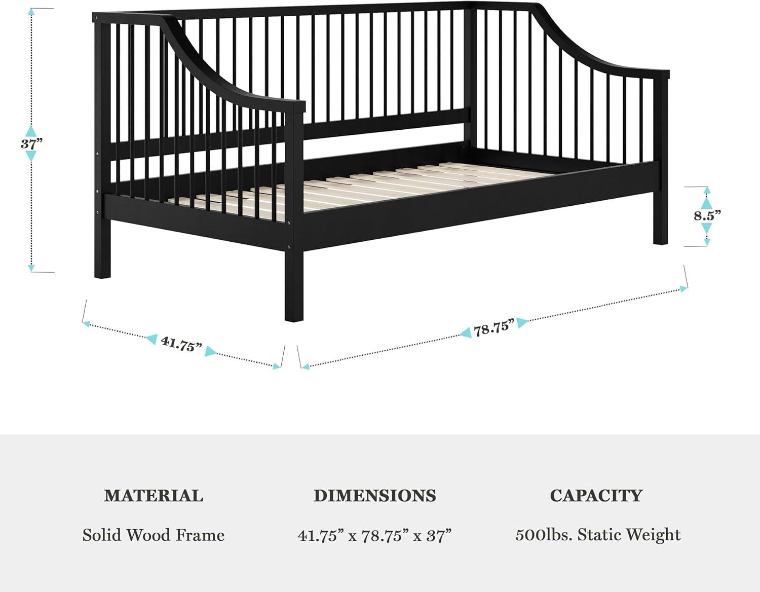 Martha Stewart Martha Stewart Neely Wooden Platform Daybed With Spindles And Wood Slat Foundation