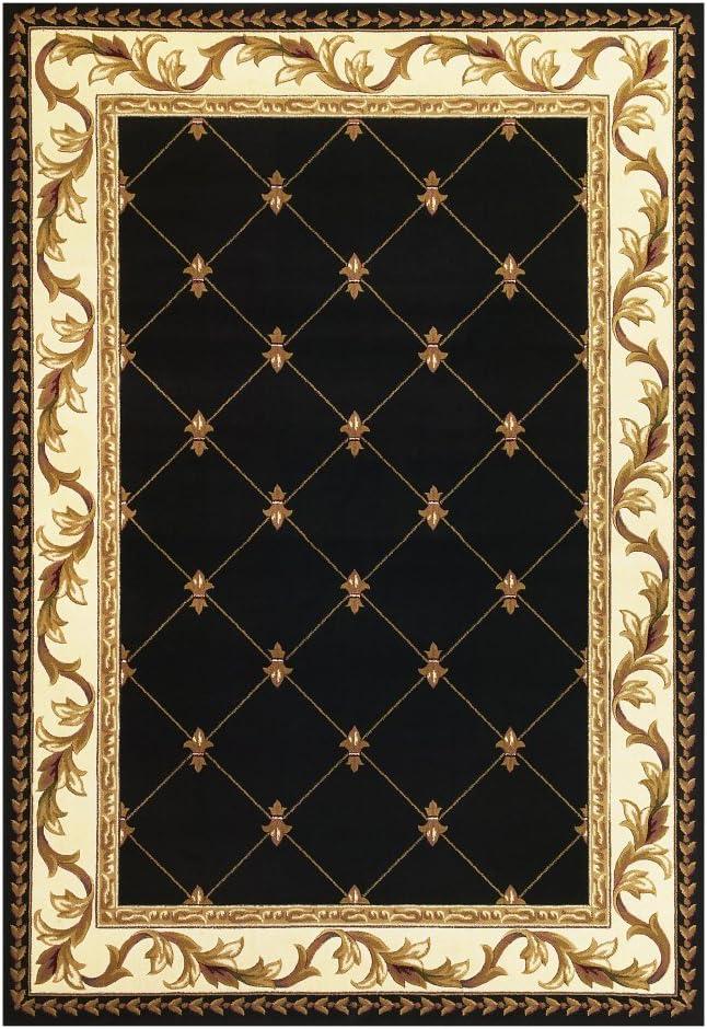 Extra Large Black Hand-Knotted Synthetic Rectangular Rug