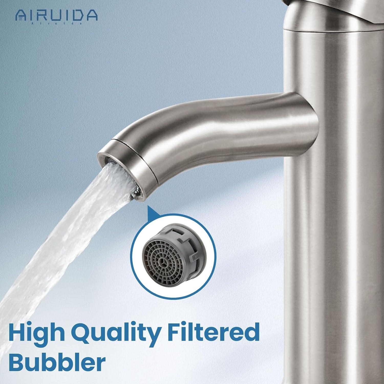 VIBRANTBATH Vessel Sink Faucet Single-handle Bathroom Faucet with Drain Assembly A-99052H-N-2