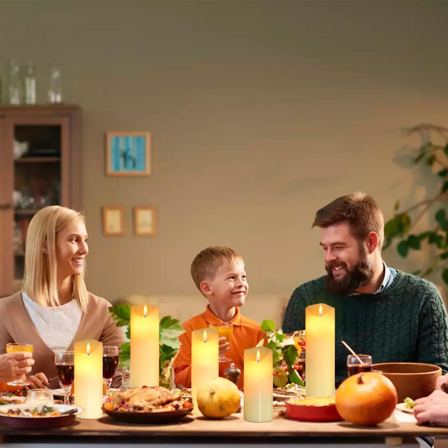 Da by Flameless Candles LED Pillar Candles ,Battery Operated Candles Wich Remote and Timer, Flickering LED Candles,Real Wax,Set of