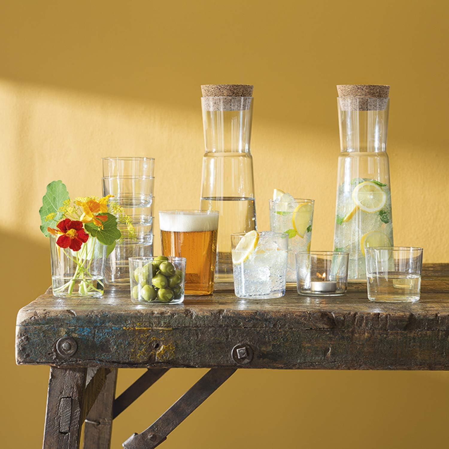 Clear Glass Stackable Highball Tumblers Set of 4