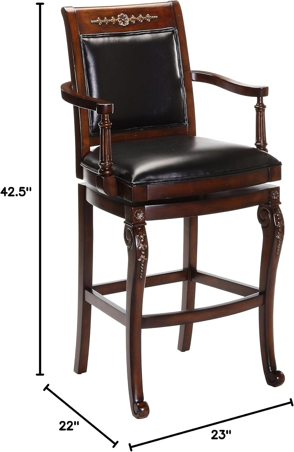Hillsdale Furniture Douglas Wood Counter Height Return Swivel Stool, Distressed Cherry with Gold Highlights