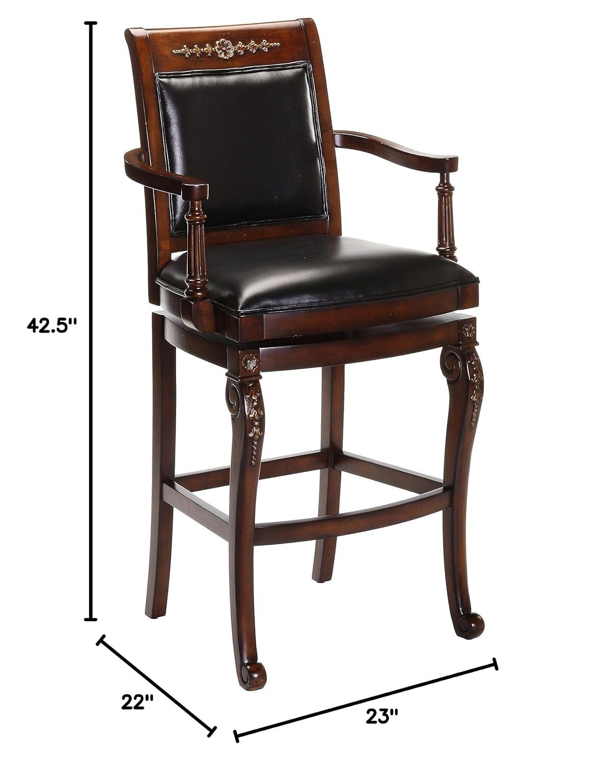 Hillsdale Furniture Douglas Wood Counter Height Return Swivel Stool, Distressed Cherry with Gold Highlights