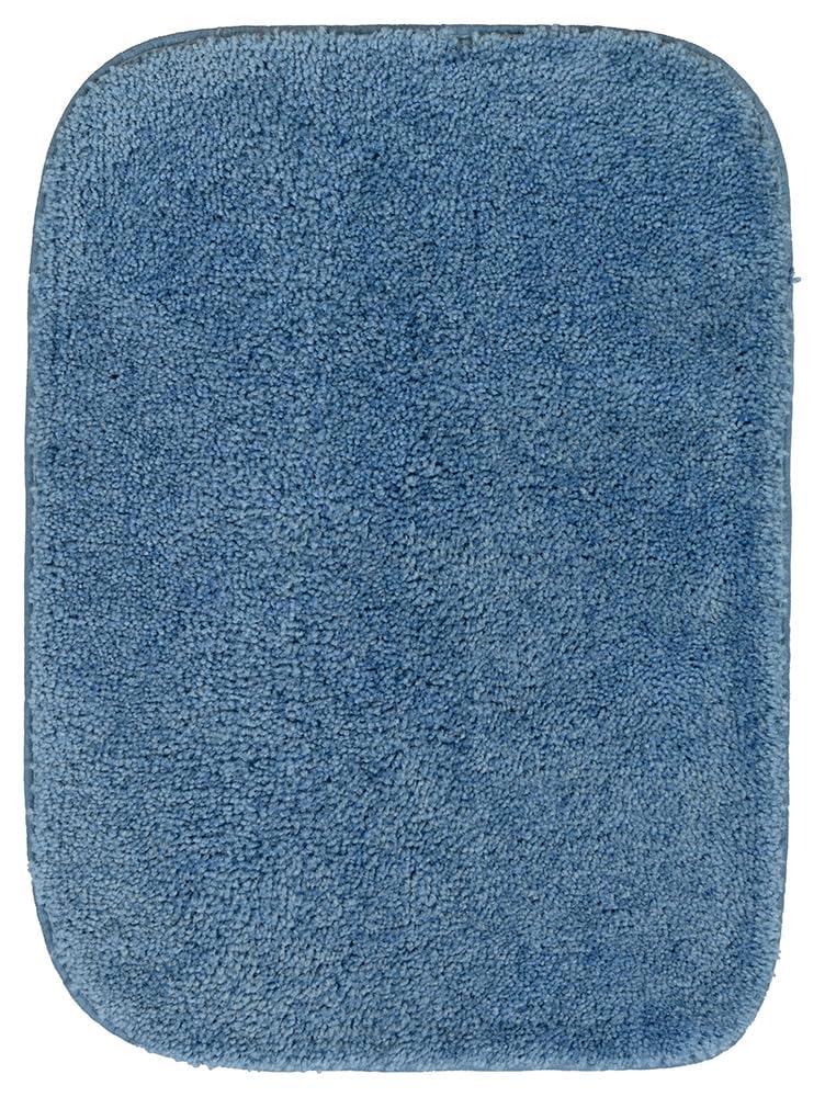 4pc Traditional Nylon Washable Bathroom Rug Set Basin Blue - Garland Rug: Includes Lid & Contour Cover, Machine Made