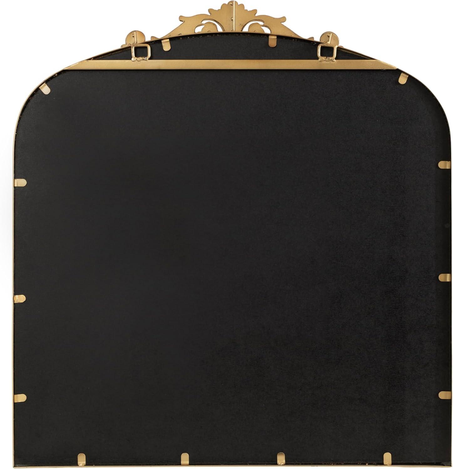 Kate & Laurel All Things Decor 28"x30" Arendahl Traditional Arch Mirror Gold: Baroque-Inspired, No Assembly Required