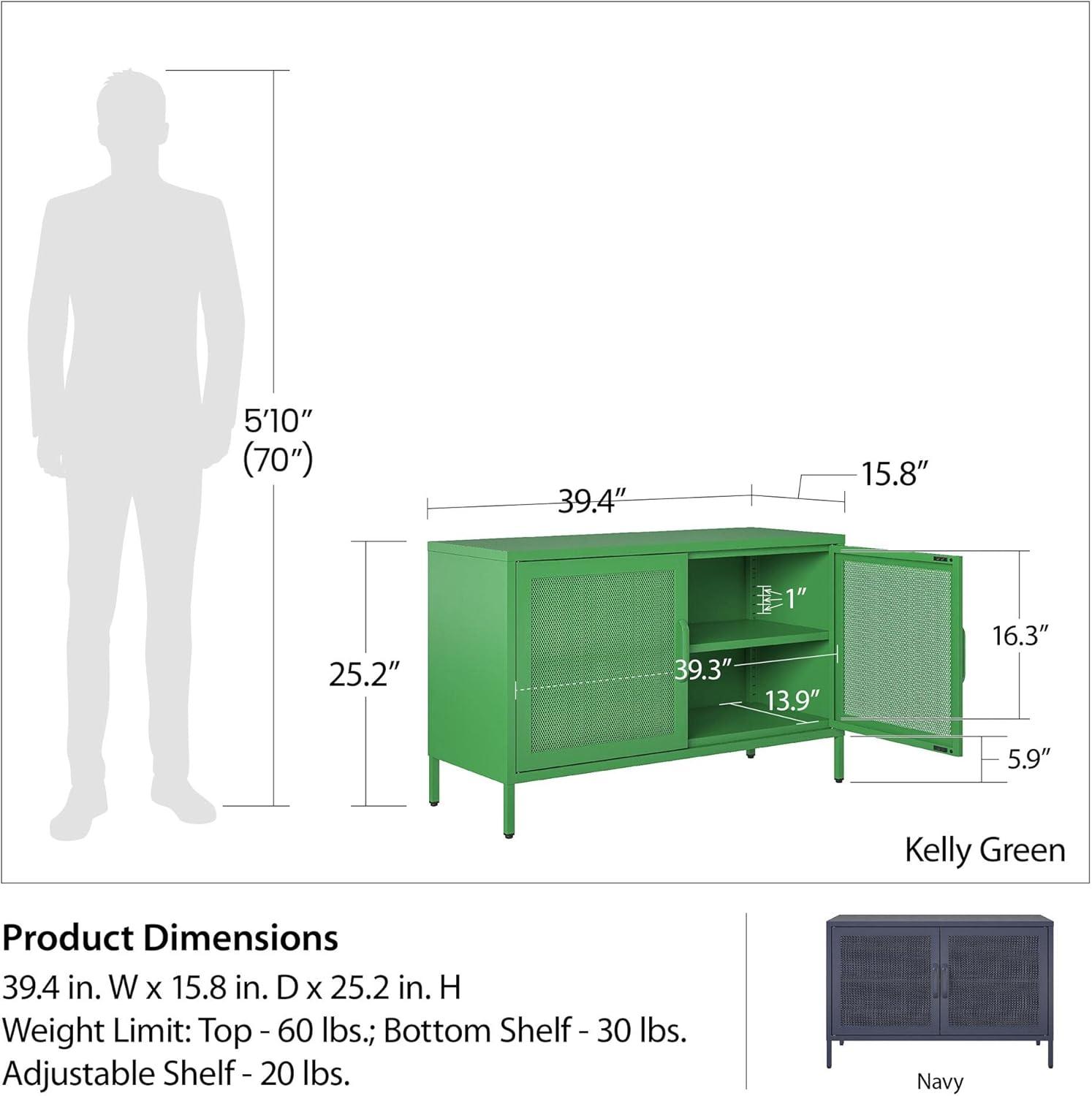 Channing 25.2" Tall Steel 2 - Door Accent Cabinet