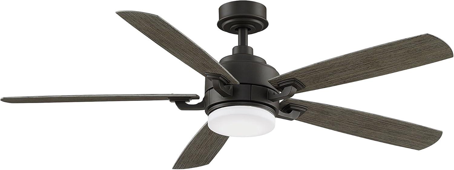 Matte Greige 52" LED Ceiling Fan with Remote and 5 Blades