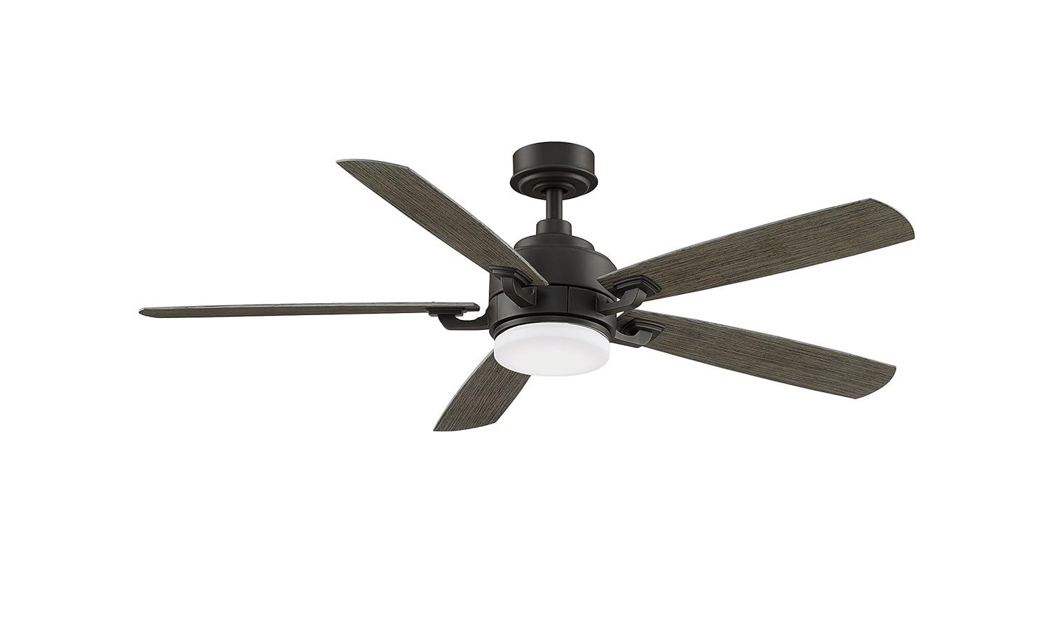 Matte Greige 52" LED Ceiling Fan with Remote and 5 Blades