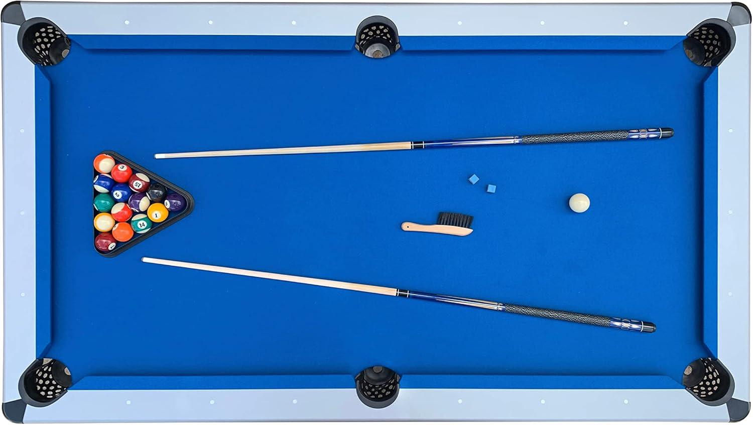 RACK Scorpius 7-Foot Multi Game Billiard/Pool with Table Tennis (Blue Felt with Black Body)