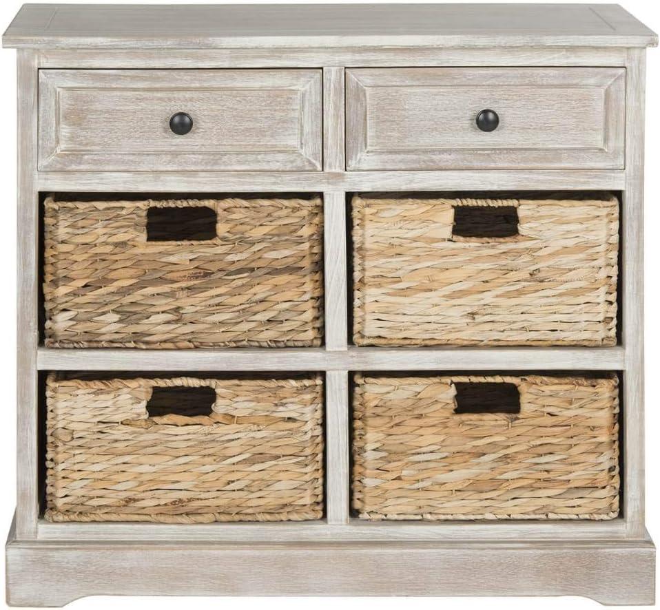 Herman Storage Unit with Wicker Baskets - Safavieh