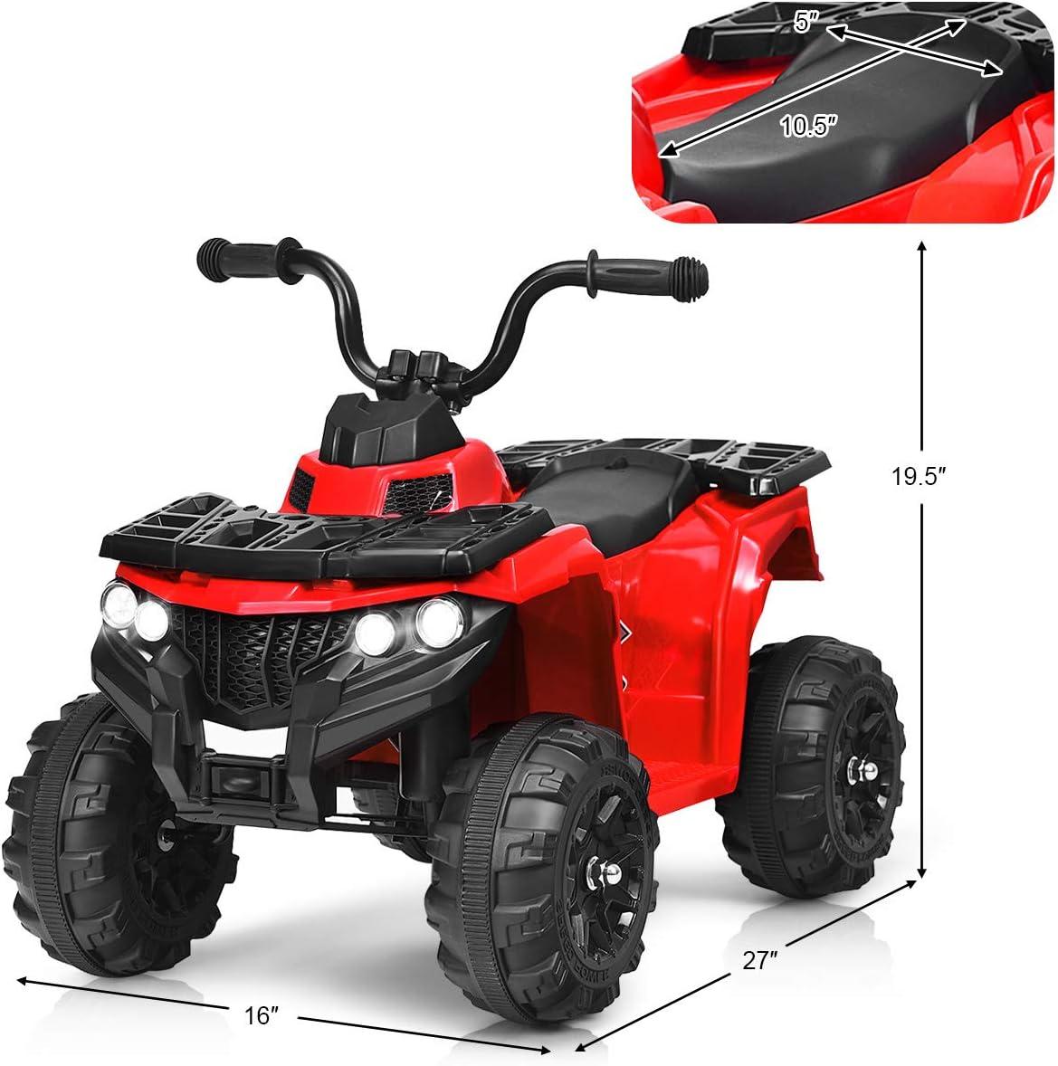 Aimee Lii 6V Kids Electric Ride on ATV, Battery Powered Kids 4 Wheeler, White