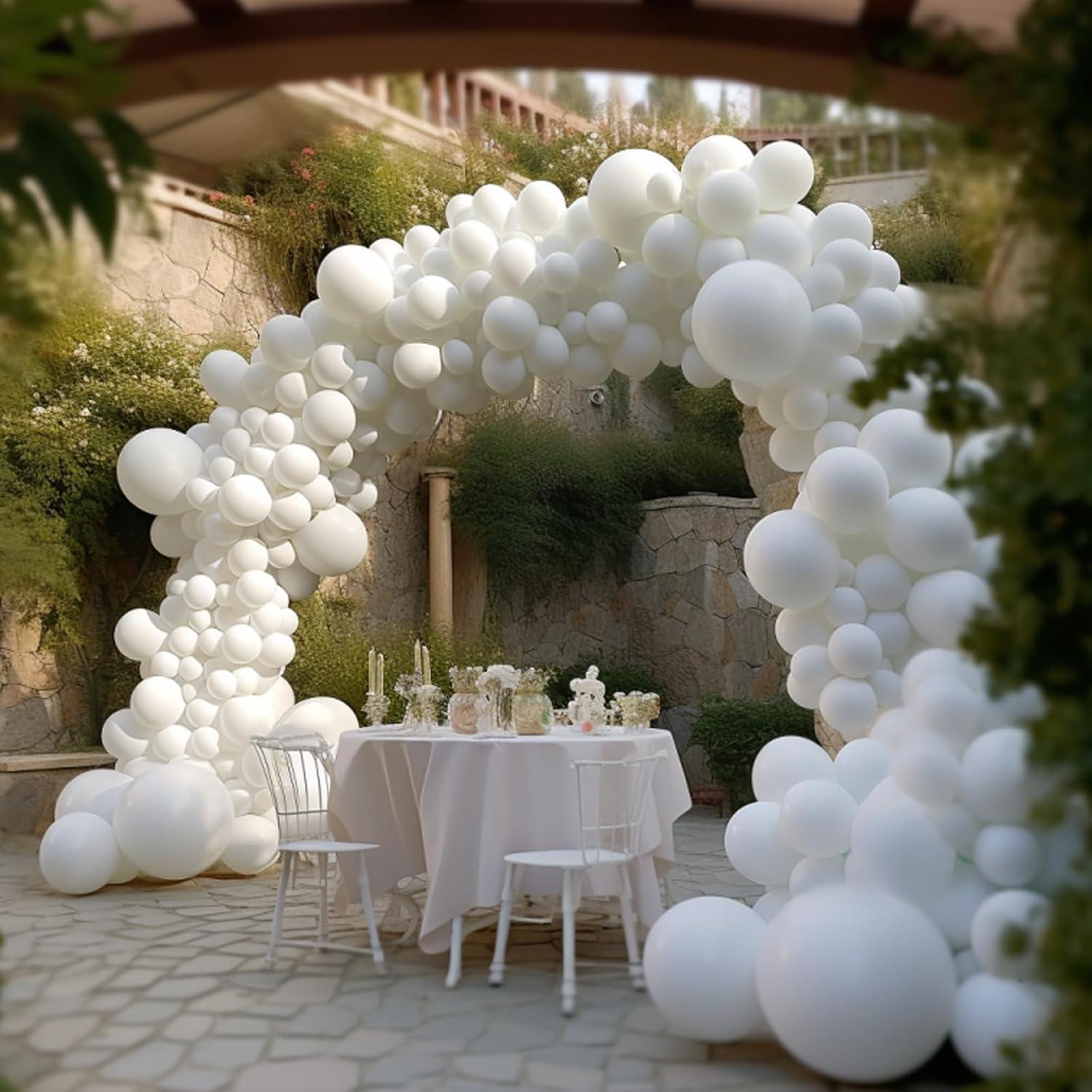 130PCS White Latex Balloon Garland Arch Kit for Parties