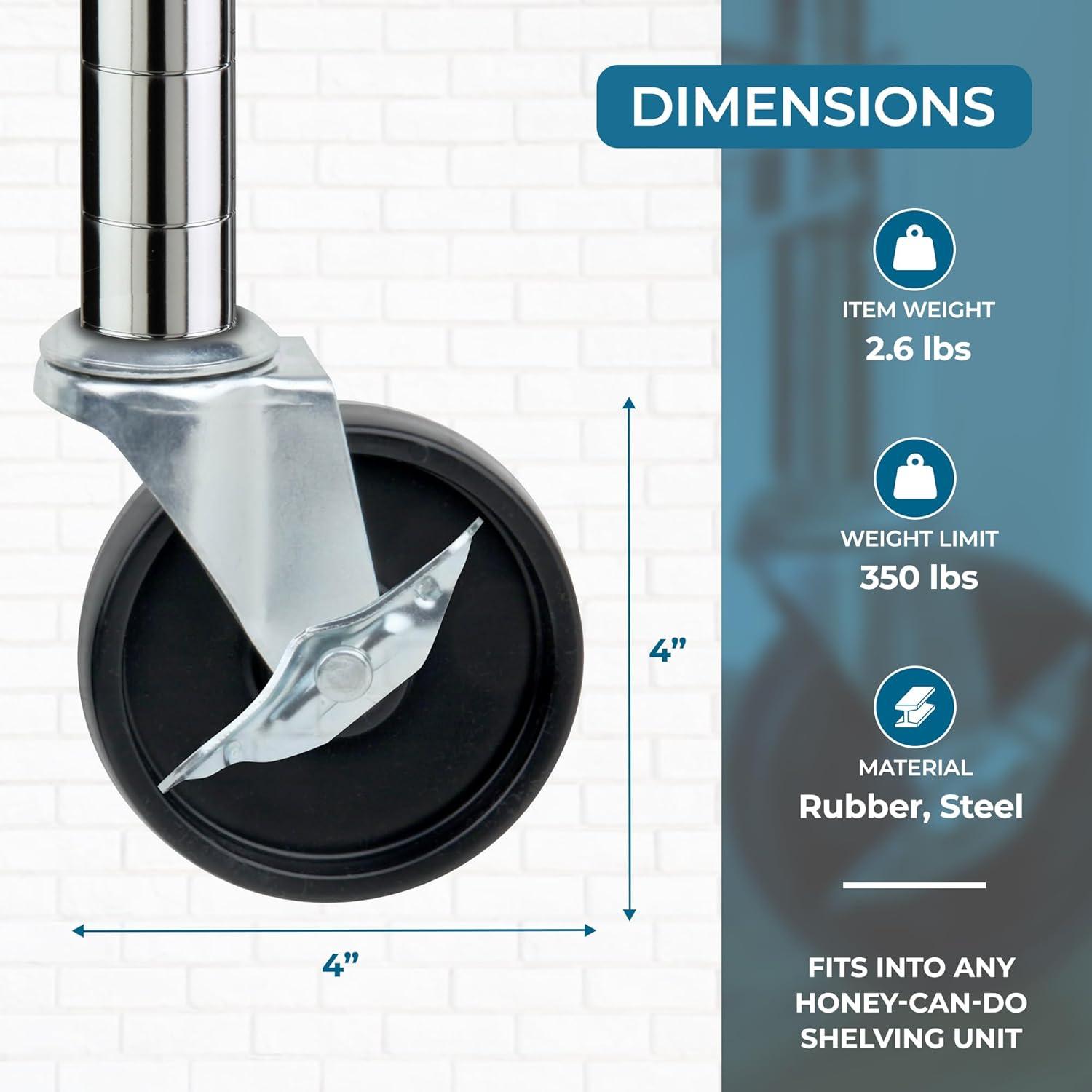 Honey Can Do 4" Shelving Casters (Set of 4)
