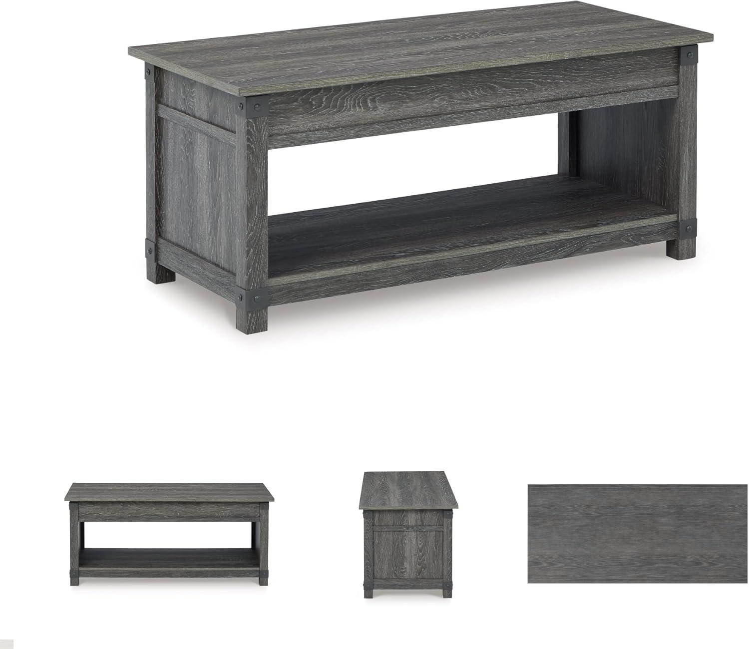 Signature Design by Ashley Casual Freedan Lift-Top Coffee Table  Grayish Brown
