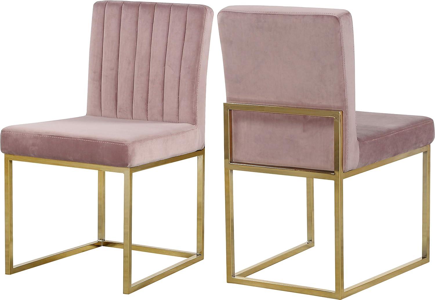 Meridian Furniture Giselle Pink Velvet Dining Chair (Set of 2)