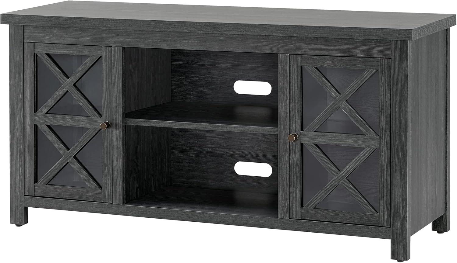 Evelyn&Zoe Colton Rectangular TV Stand for TV's up to 55", Charcoal Gray