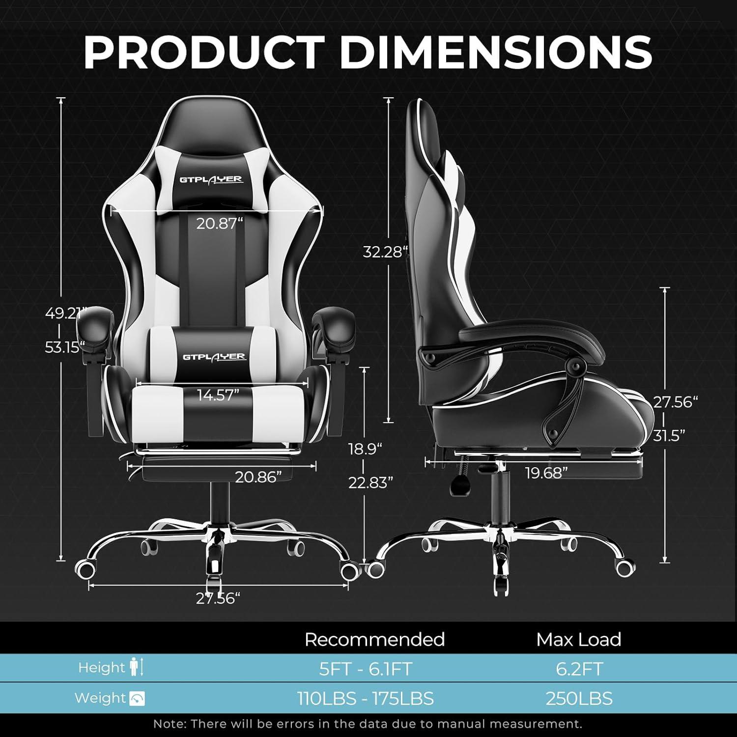 Anadea Anadea Adjustable Reclining Ergonomic Faux Leather Swiveling PC & Racing Game Chair with Footrest