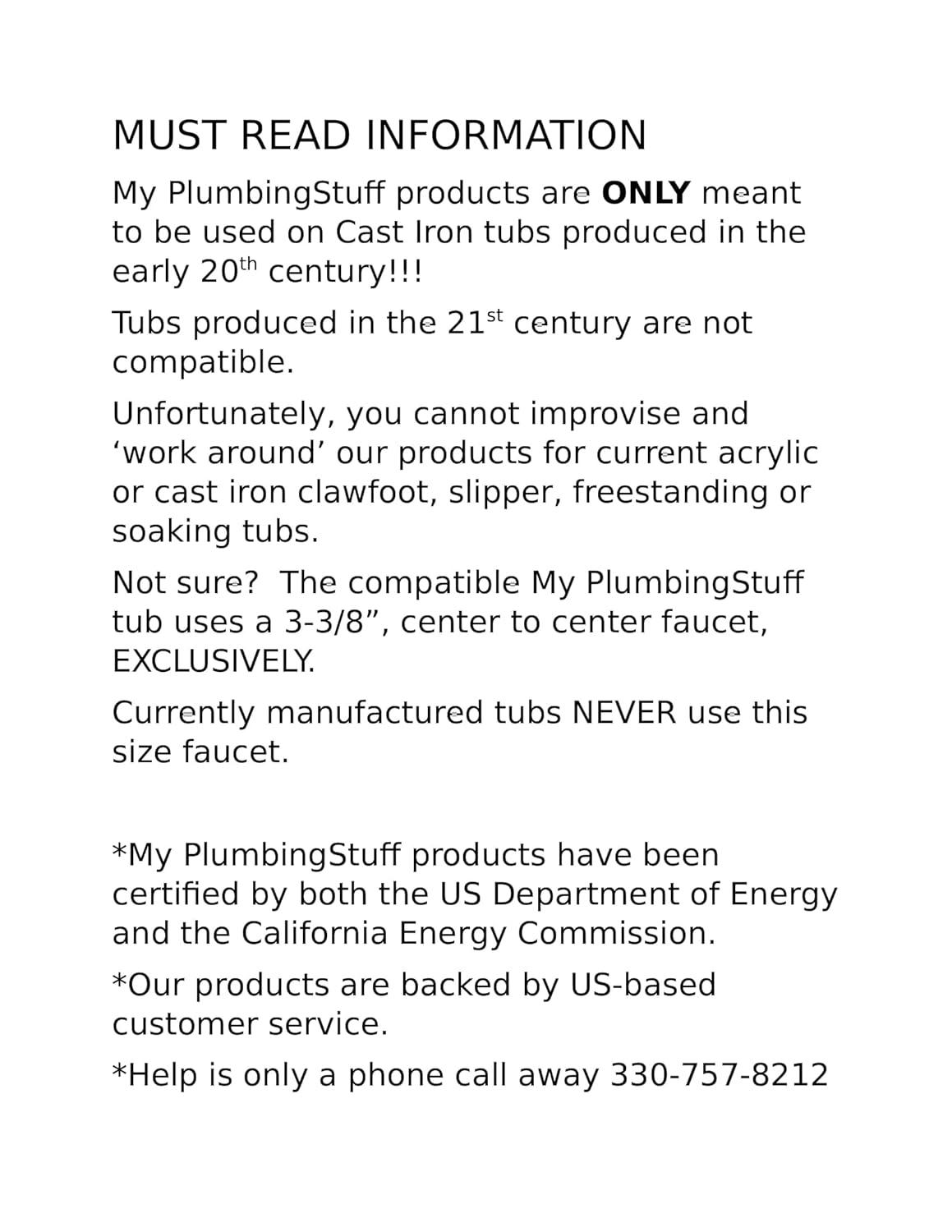 B3100 3 ⅜-Inch Centers Clawfoot Tub Faucet with Ceramic Cartridges & ¼-Turn Ball-Valve Diverter - Diverter Bathcock - Faucet Replacement - Solid-Brass Chrome-Plated - ¾ Male IPS Inlet