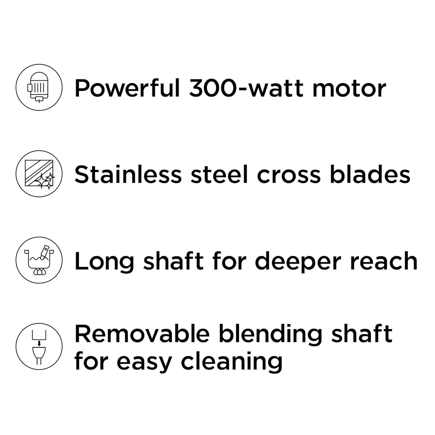 Chefman Chefman Immersion Stick Hand Blender with Stainless Steel Blades