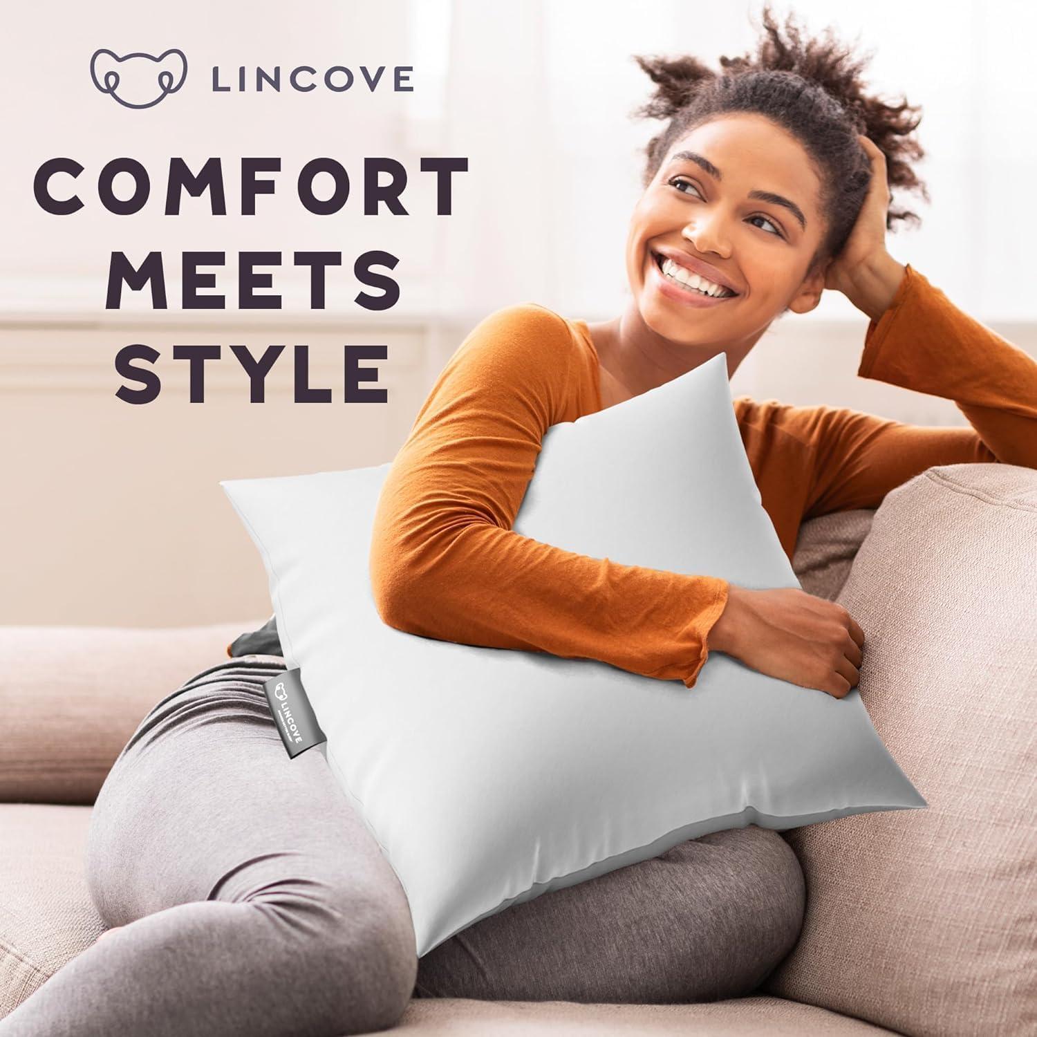 Lincove Throw Pillow Insert - Canadian-Made, 100% Cotton, Down-Alternative, Hypoallergenic - Decor Pillow, 1 Pack