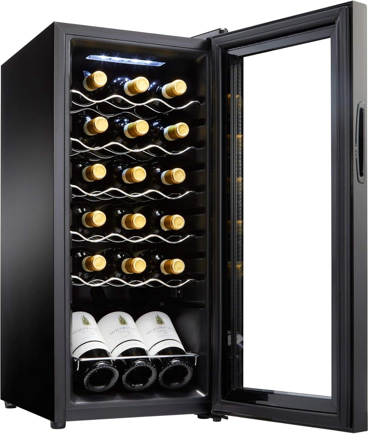 Baytocare 18-Bottle Compressor Wine Cooler Refrigerator Freestanding Compact Mini Wine Fridge, Black