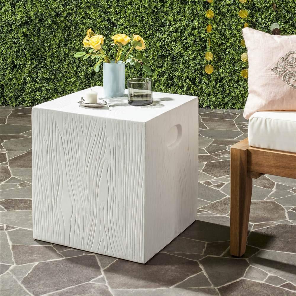 Cube Accent Stool - Indoor/Outdoor - VNN1003 - White - Safavieh