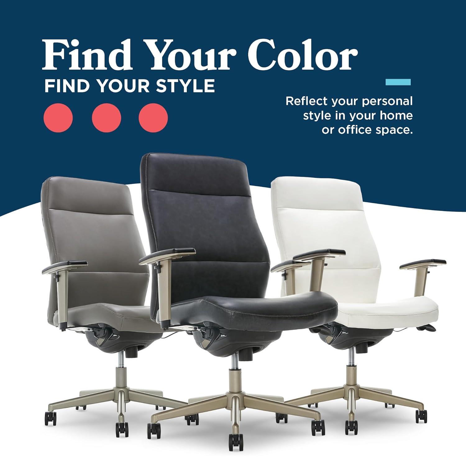LZB Modern Baylor Executive Office Chair Black - La-Z-Boy: Ergonomic, Adjustable Arms, Cushioned