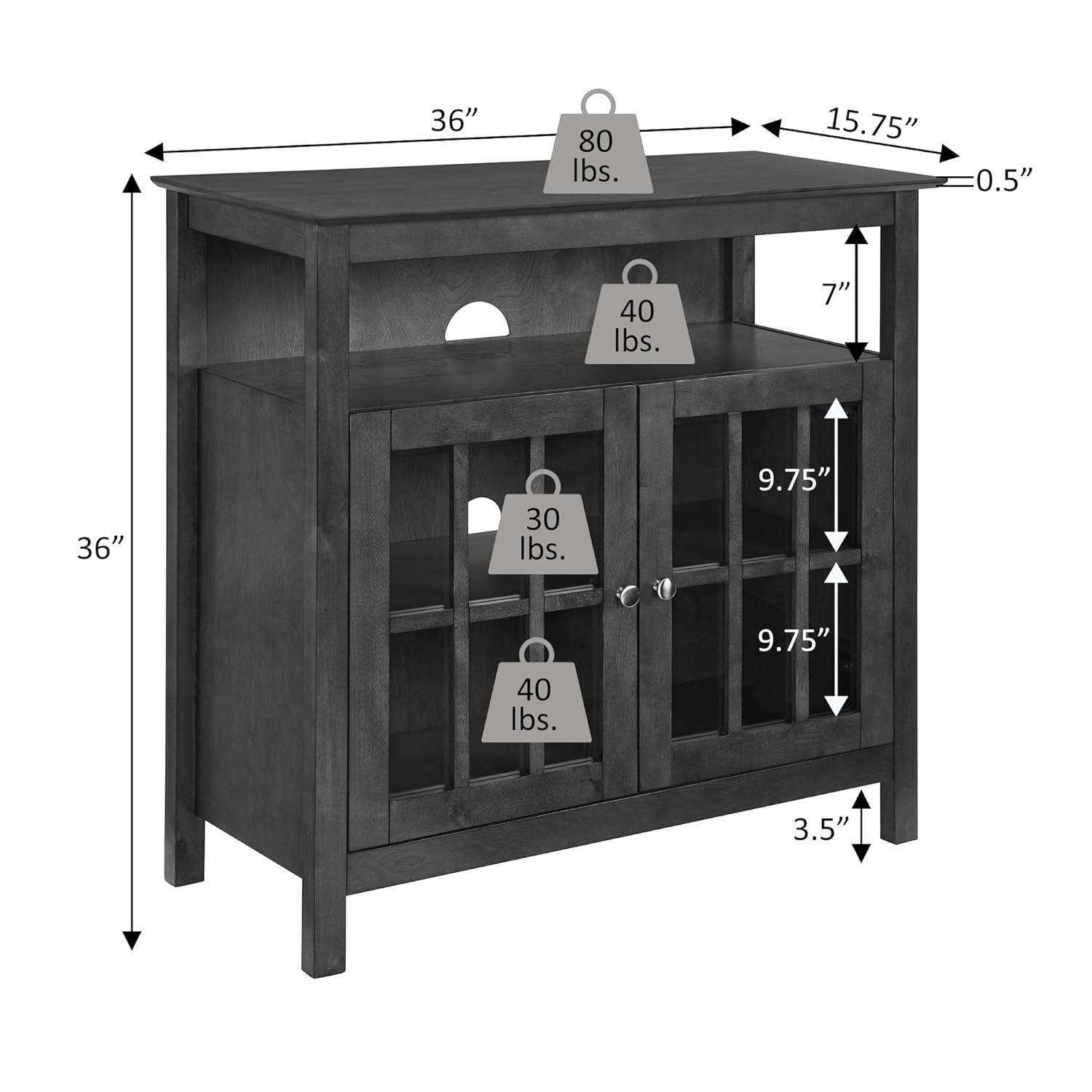 Convenience Concepts Designs2Go Big Sur Highboy TV Stand in Espresso Wood Finish