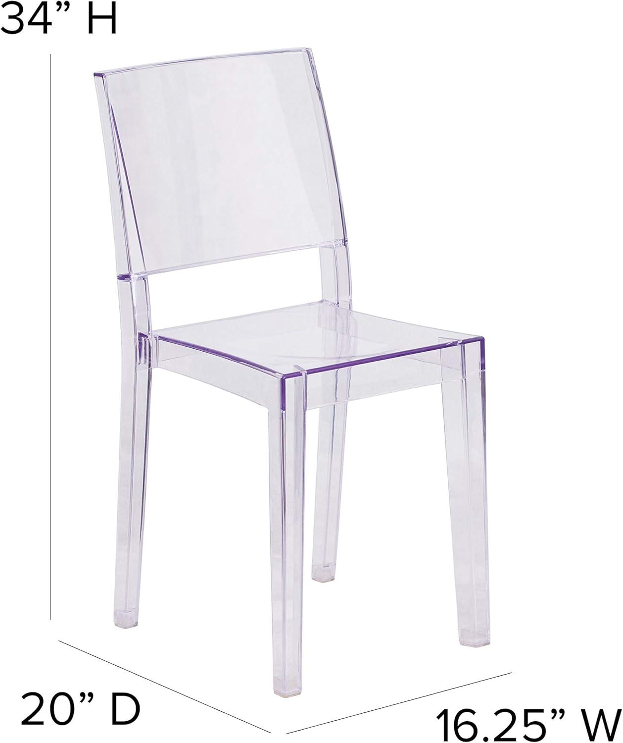 Flash Furniture Phantom Series Transparent Stacking Side Chair