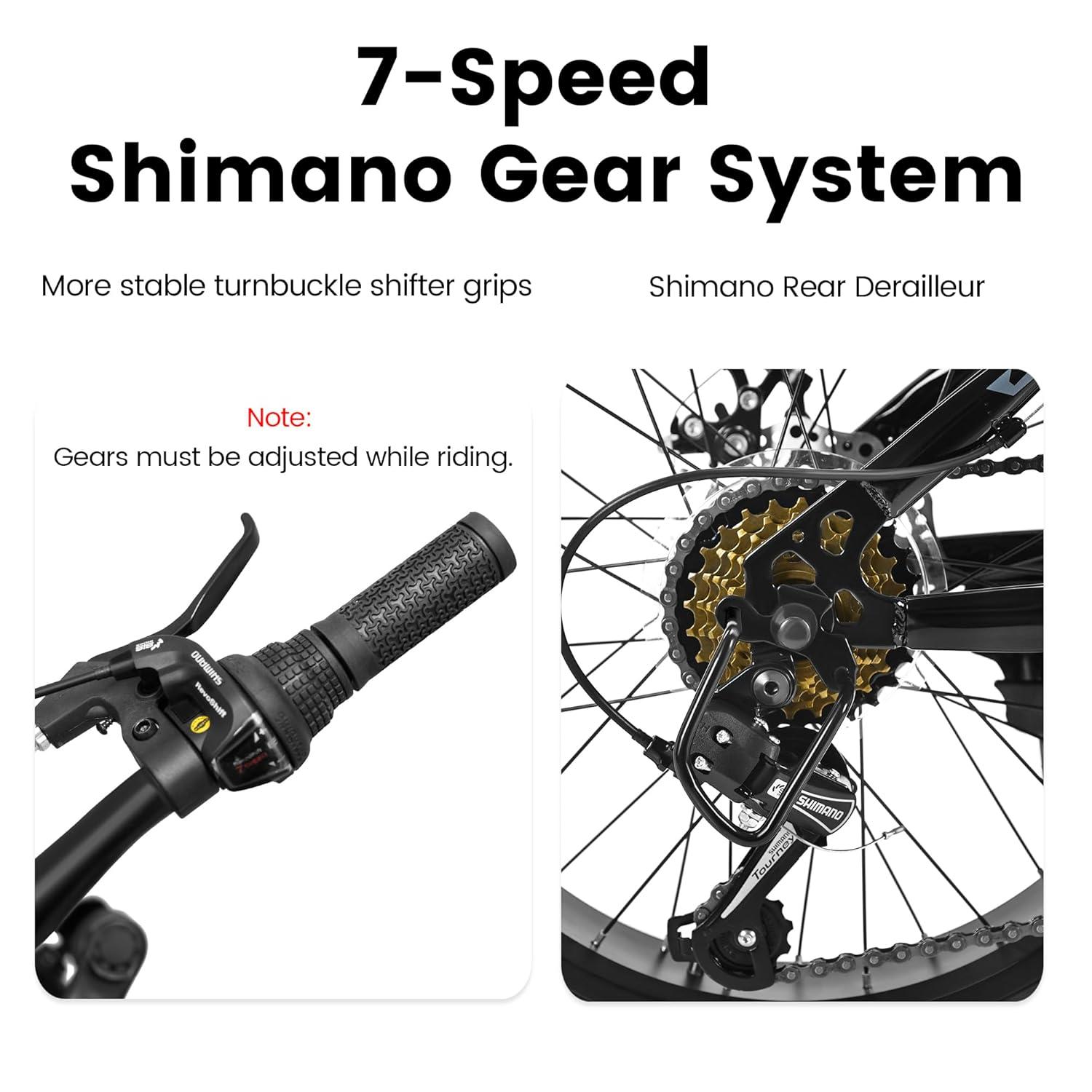 Mountain Bike 20 inch Wheels Fat Tire Bike,4" Wide Fat Tire Snow Mountain Bike ,7 Speed Teenager Children Kids' Bicycles