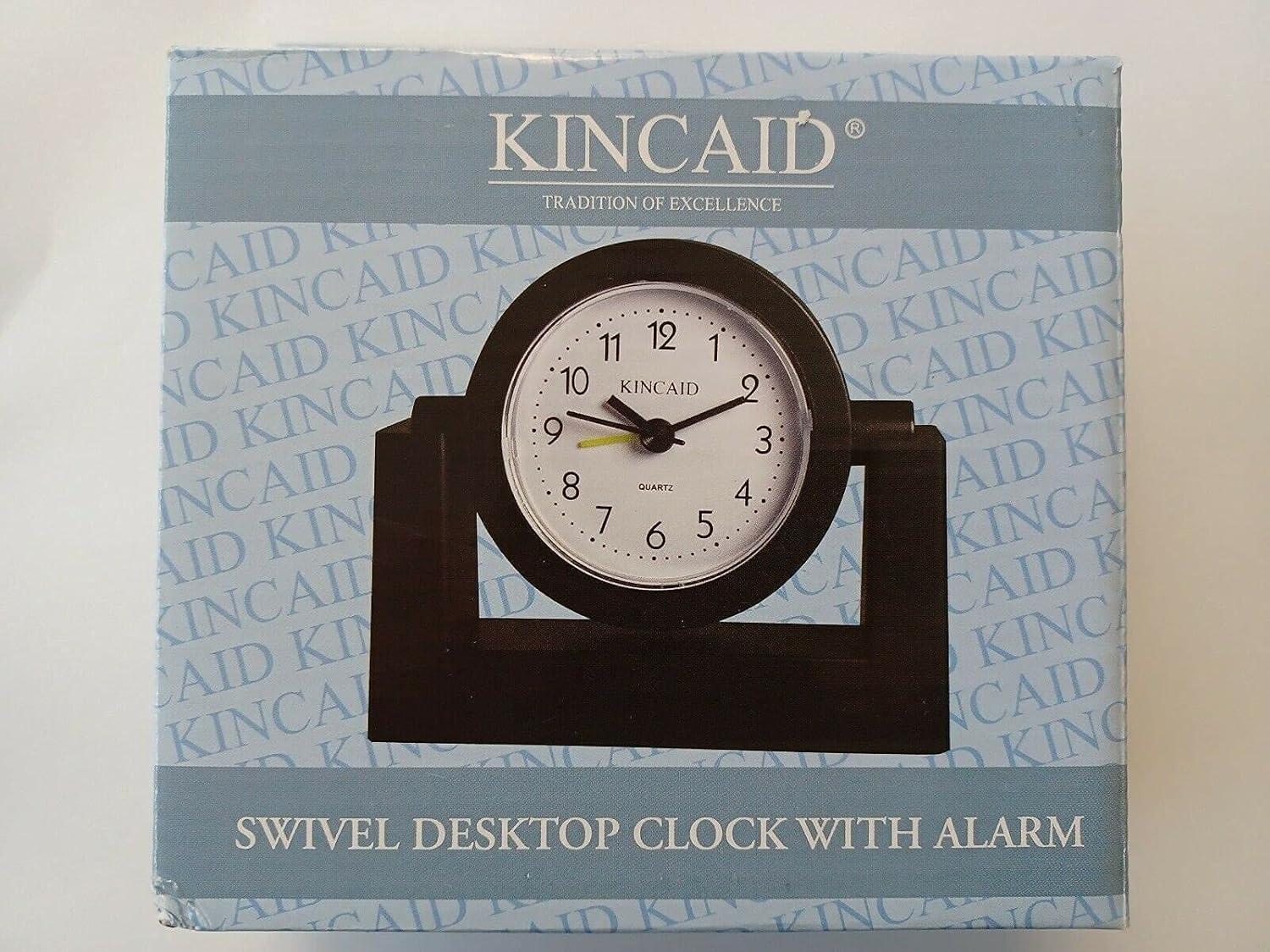 Kincaid Black Swivel Desktop Quartz Alarm Clock