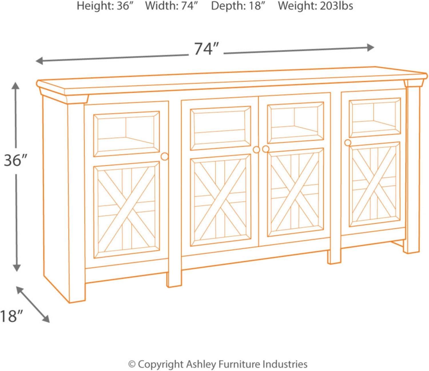 Signature Design by Ashley Bolanburg TV Stand for TVs up to 50" White: Mid-Century Modern Media Console with Cable Management