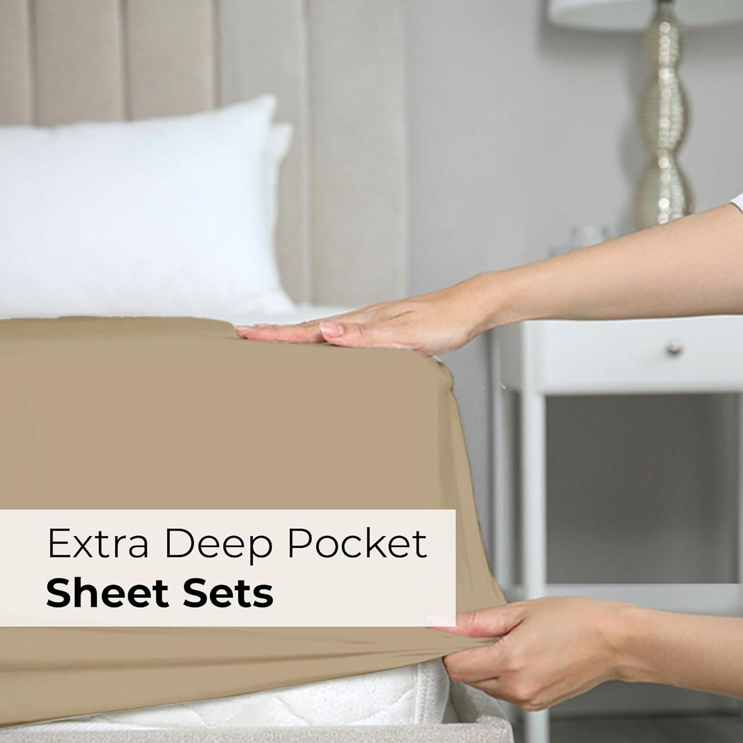 4 Piece Extra Deep Pocket Microfiber Sheet Set - CGK Linens