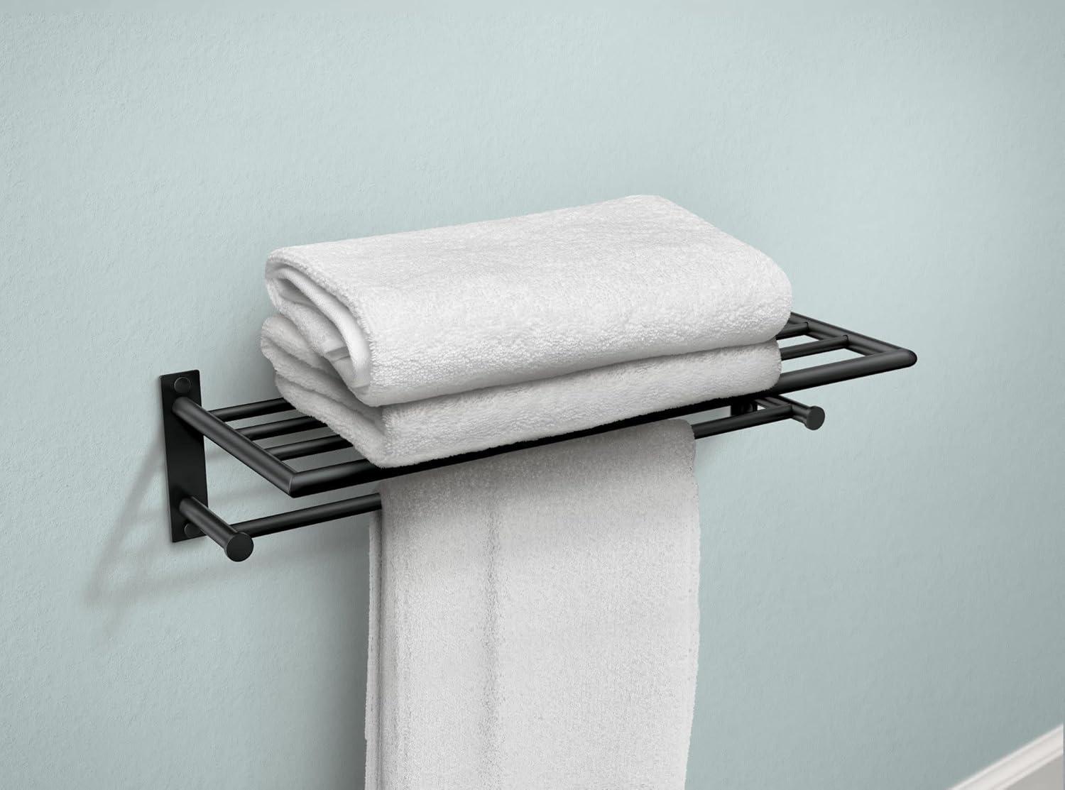 Matte Black Stainless Steel Wall Mounted Towel Rack