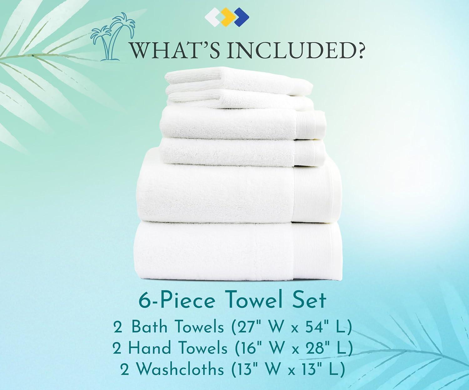 Luxury 100% Cotton Highly Absorbent  Premium Towel Set by California Design Den