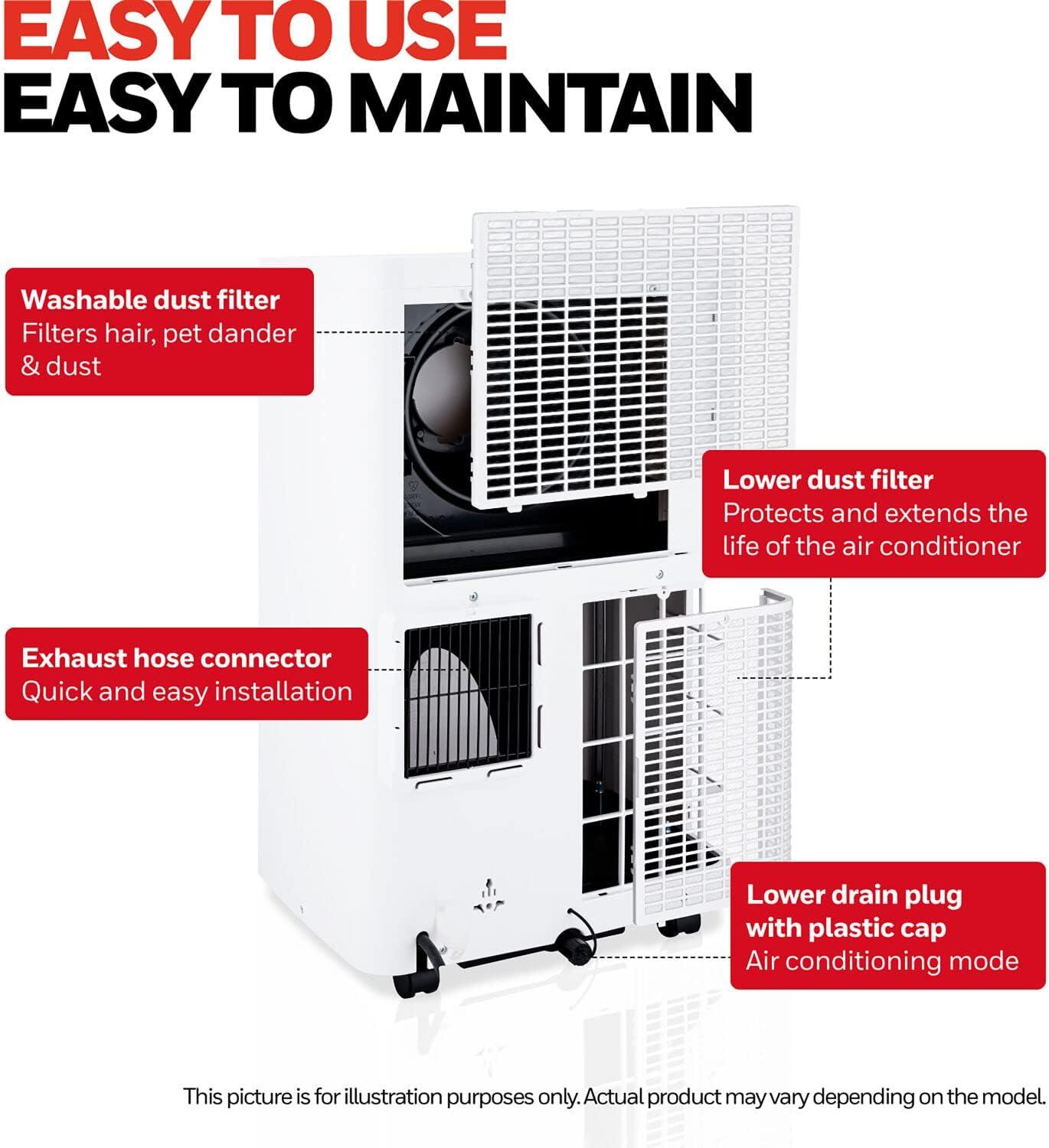 Honeywell 12000 BTU 115-Volt Portable Air Conditioner with Remote, White, HW2CESAWW9